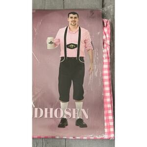 Halloween Men's Bavarian German Oktoberfest Costume Set Beer Medium Lederhosen